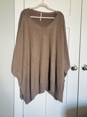 Soma Brown V-Neck Sweater Poncho